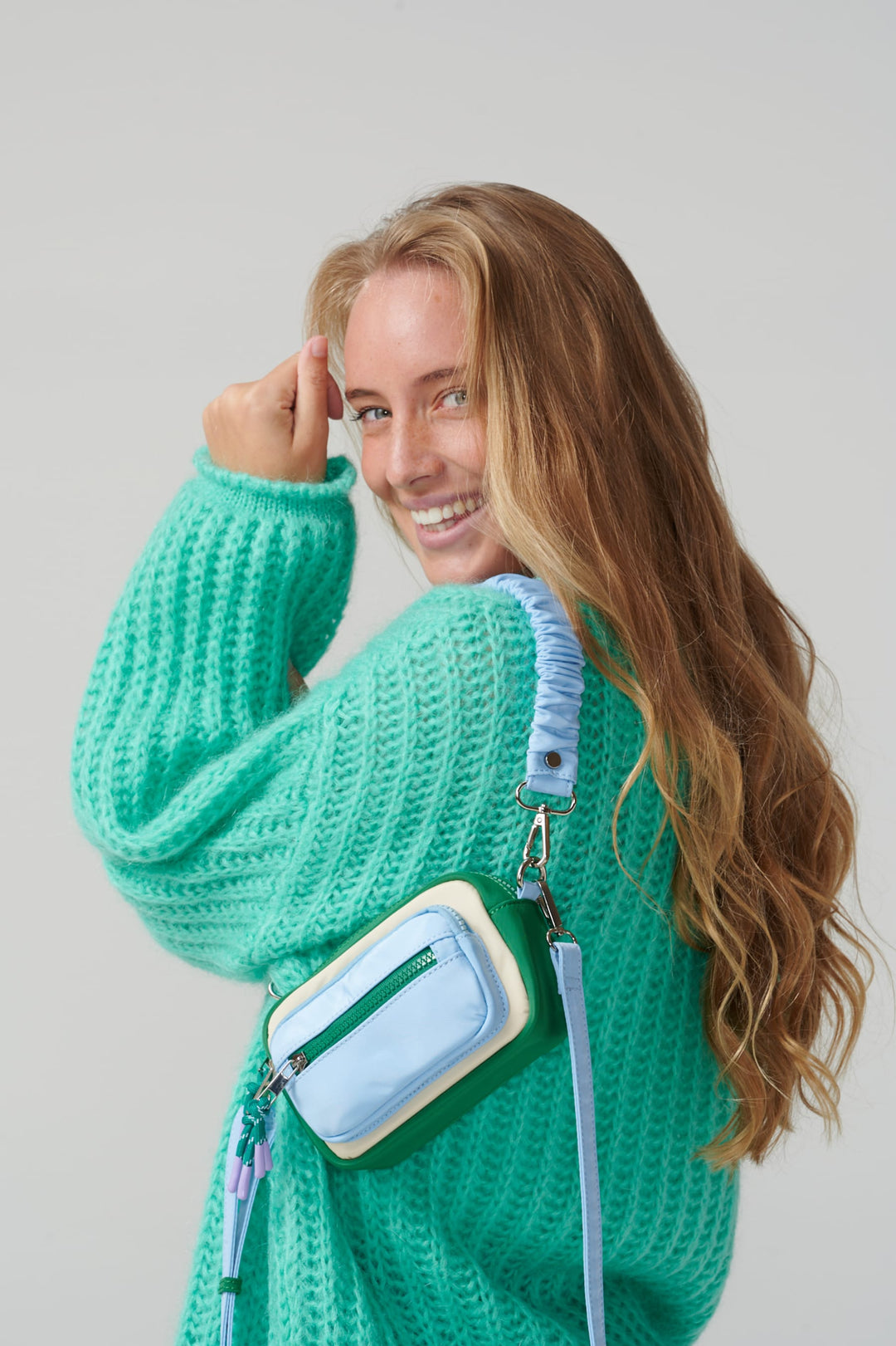 Noella - Madison Crossbody - Green/Cream/White/Skyblue