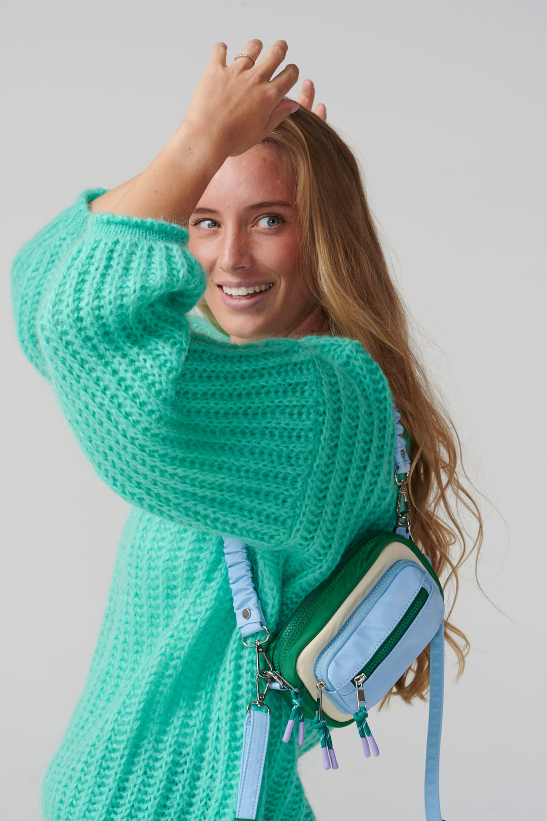 Noella - Madison Crossbody - Green/Cream/White/Skyblue
