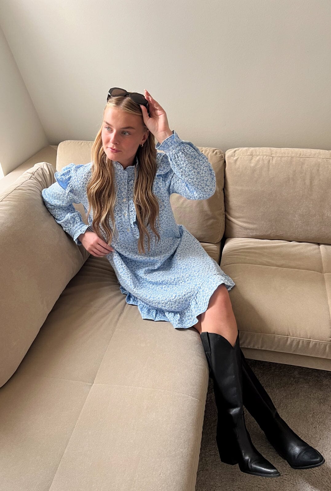 Noella - Reno Ruby Ruffle Dress - Light Blue