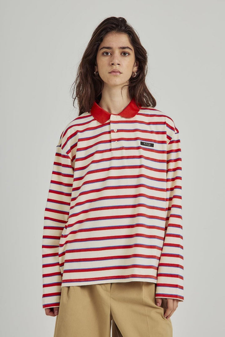 Norr - Dagma Ls Polo - Ivory/Orange