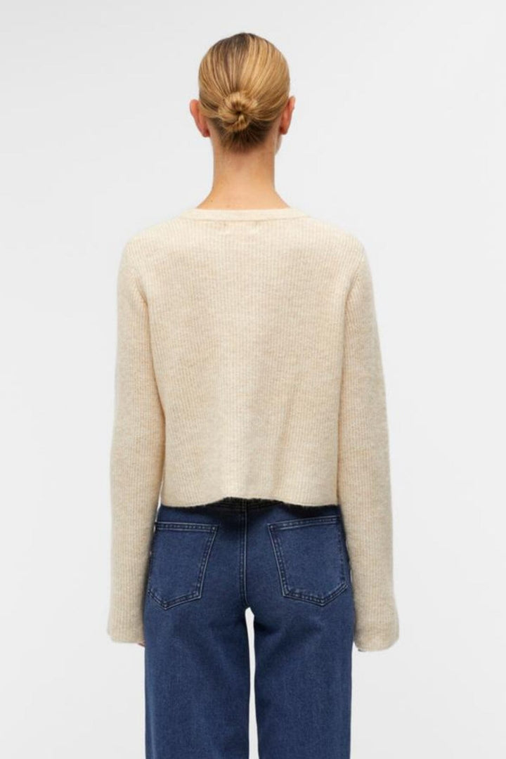 Object - Objparvi Knit Cardigan 130 - 4363590 Sandshell Melange