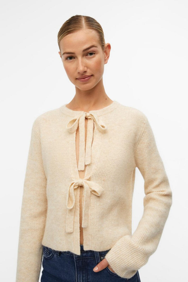 Object - Objparvi Knit Cardigan 130 - 4363590 Sandshell Melange