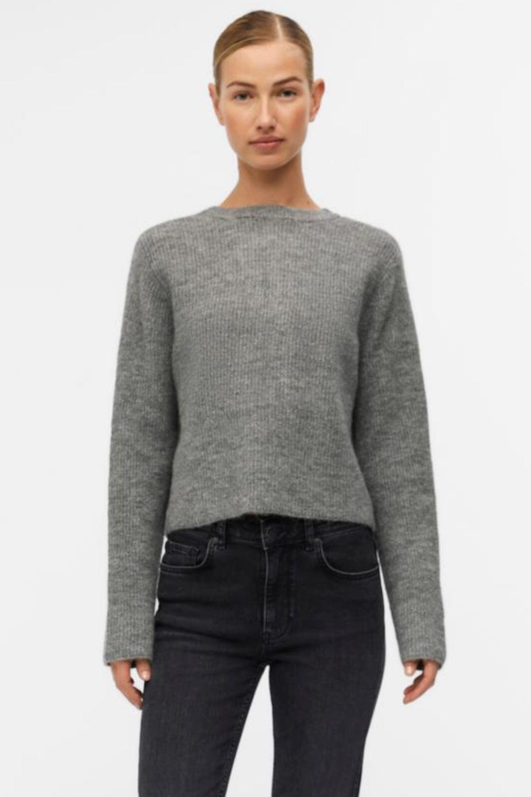 Object - Objparvi Knit Cardigan 130 - 4434593 Medium Grey Melange