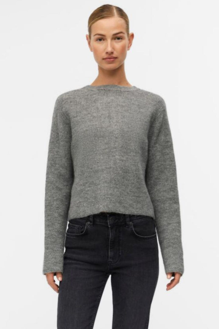 Object - Objparvi Knit Cardigan 130 - 4434593 Medium Grey Melange