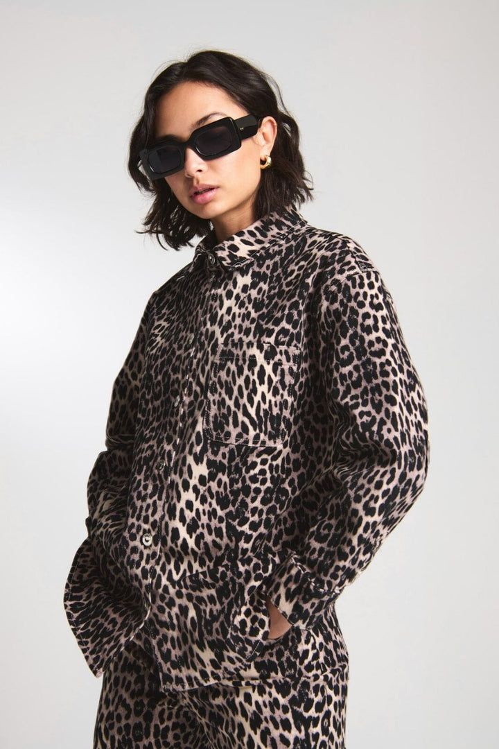 Only - Onlanlie Ls Shacket - 4688028 Black Leo