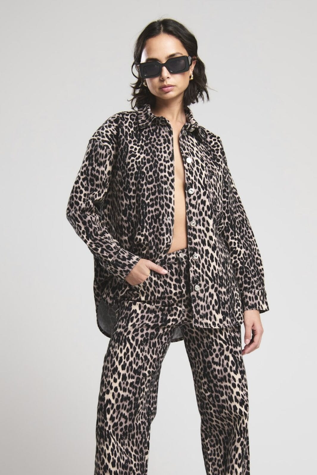 Only - Onlanlie Ls Shacket - 4688028 Black Leo