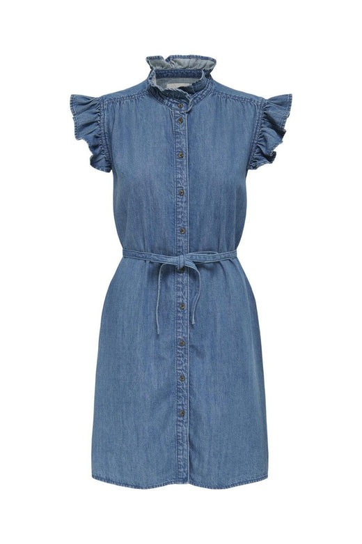 Only - Onlshania S/L Frill Dress Akm - 4863370 Medium Blue Denim