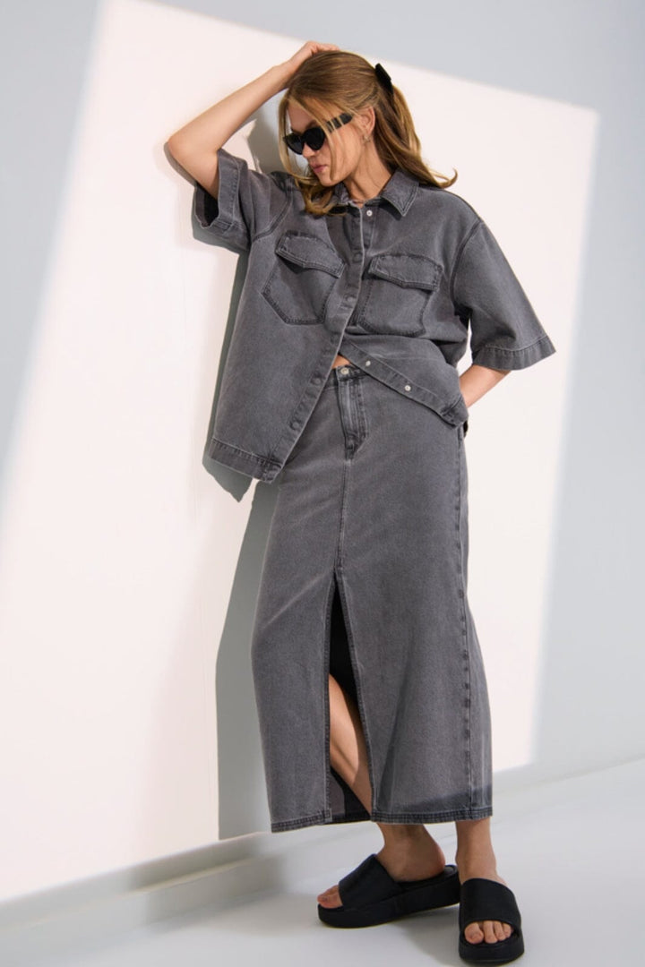 Only - Onlsophie Oversize S/S Shirt - 4655076 Medium Grey Denim