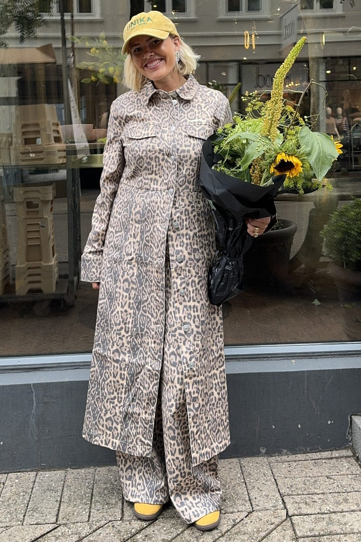 Pieces - Pcfia Ls Long Denim Dress Fsy - 4747700 Black Leo