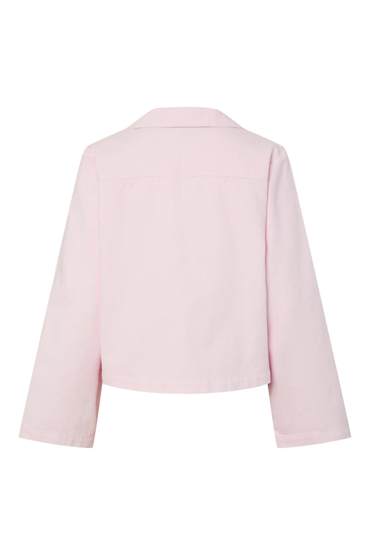 Pieces - Pcflora Ls Denim Tie Shirt Fsy - 4972045 Pink-A-Boo