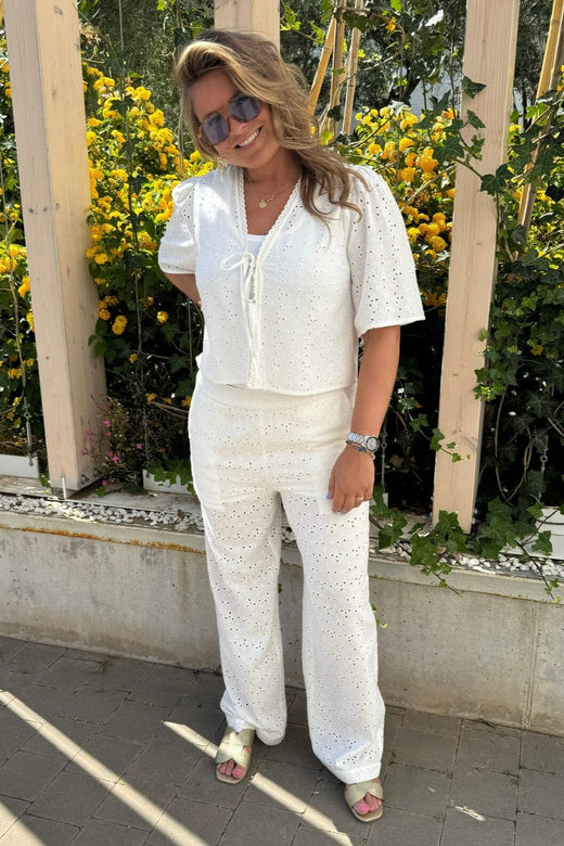 Forudbestilling - Pieces - Pctyla Wide Pants Pp - 4935355 Cloud Cream Bukser 