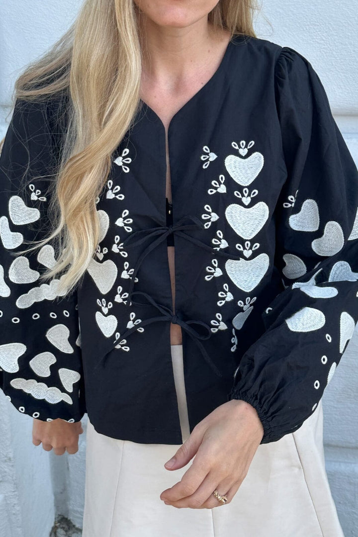 Sissel Edelbo - Elisabeth Top SE 1355 - Black W. White Swan