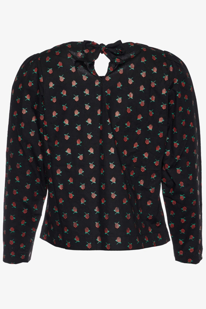 Sissel Edelbo - Frederikke Top SE 1166-1 - Black W. Red Roses