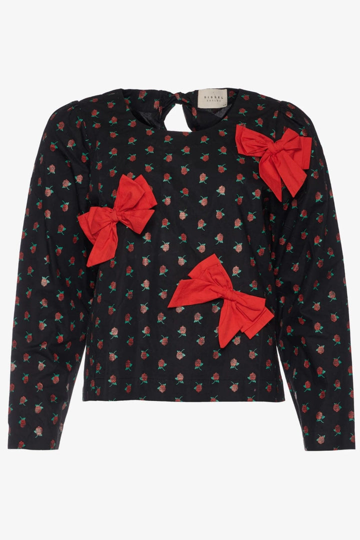 Sissel Edelbo - Frederikke Top SE 1166-1 - Black W. Red Roses