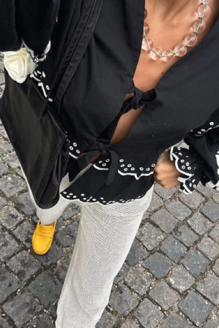 Sissel Edelbo - Martha Top SE 972.2 - Black W. White Swan