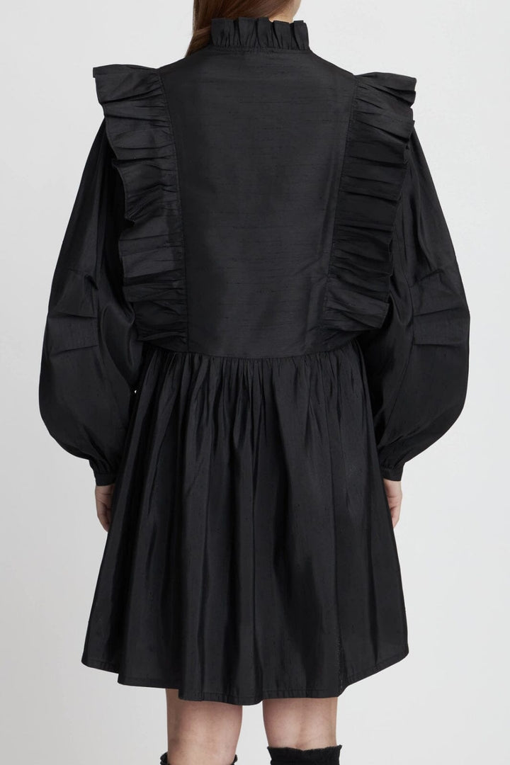 Stella Nova - Short Dress With Frills - 999 Black