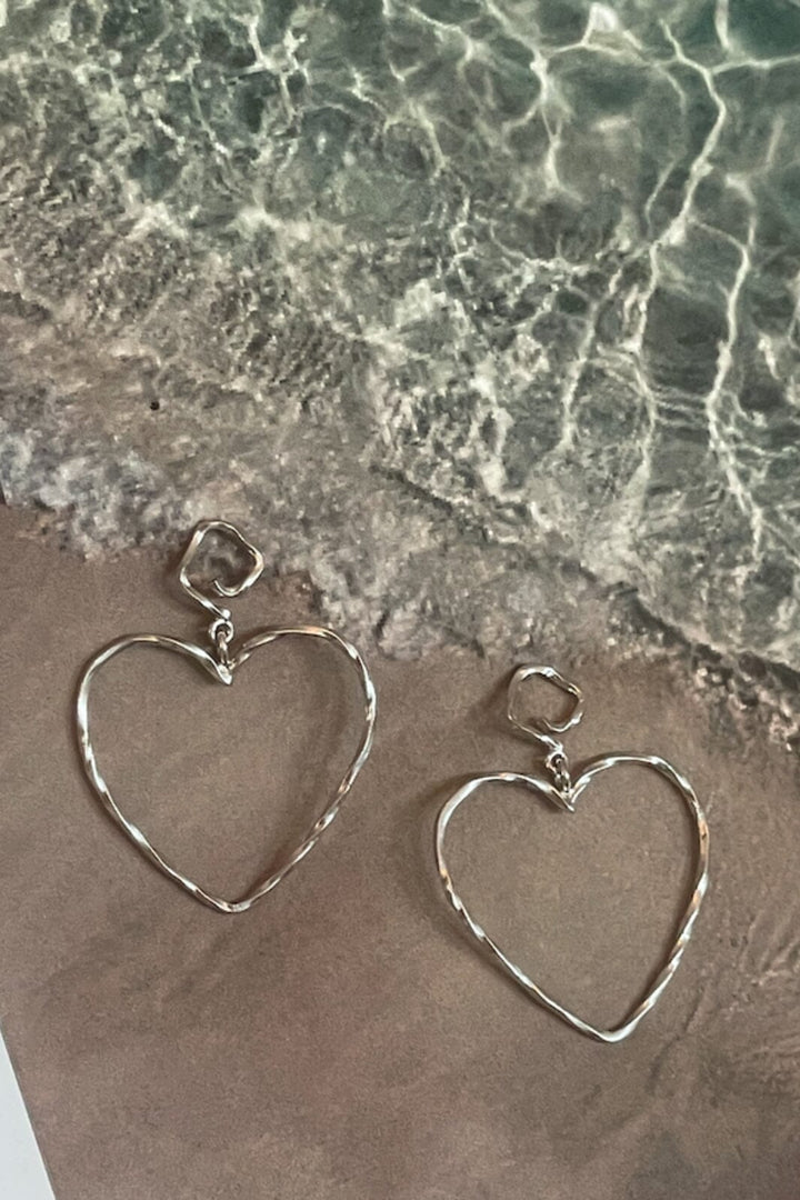 Stine A - Funky Heart Earring - Silver - 1317-00-S