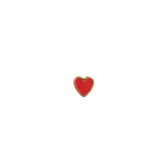 Stine A - Petit Love Heart Red Coral Enamel Goldenen - 1181-02-Red Coral