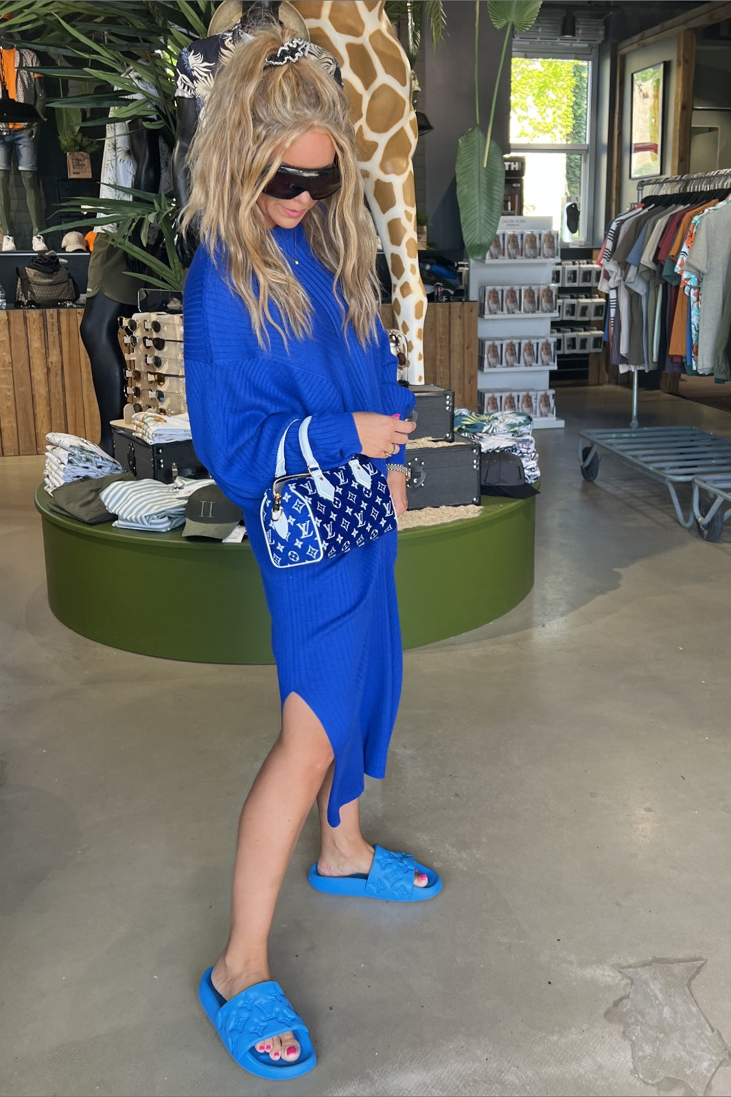 Forudbestilling - Valentin Studio - Cosy Knit Dress - Clear Blue (Midt/slut Juni) Kjoler 