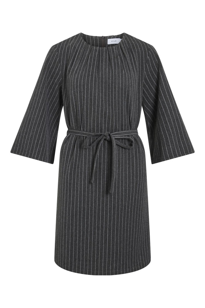 Vila - Vinicca 3/4 Dress - 4891341 Dark Grey Melange