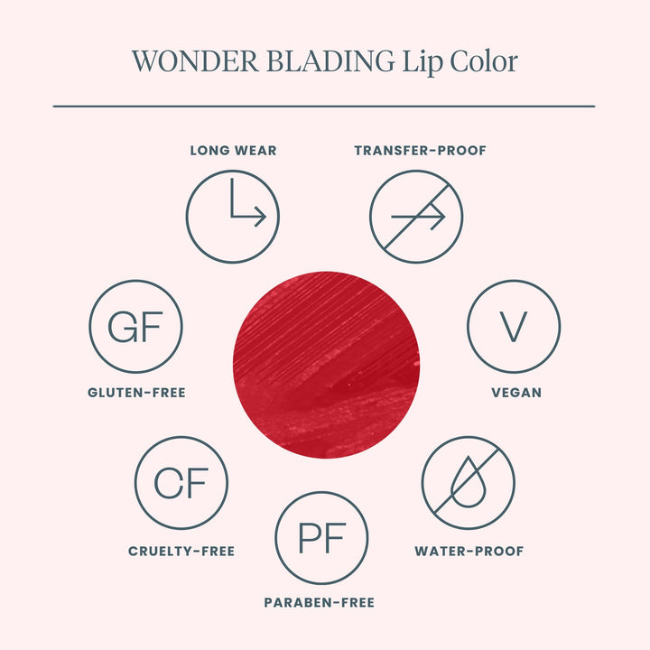 Wonderskin - Wonder Blading Lip Stain Kit - Hayley Rich Neutral Red