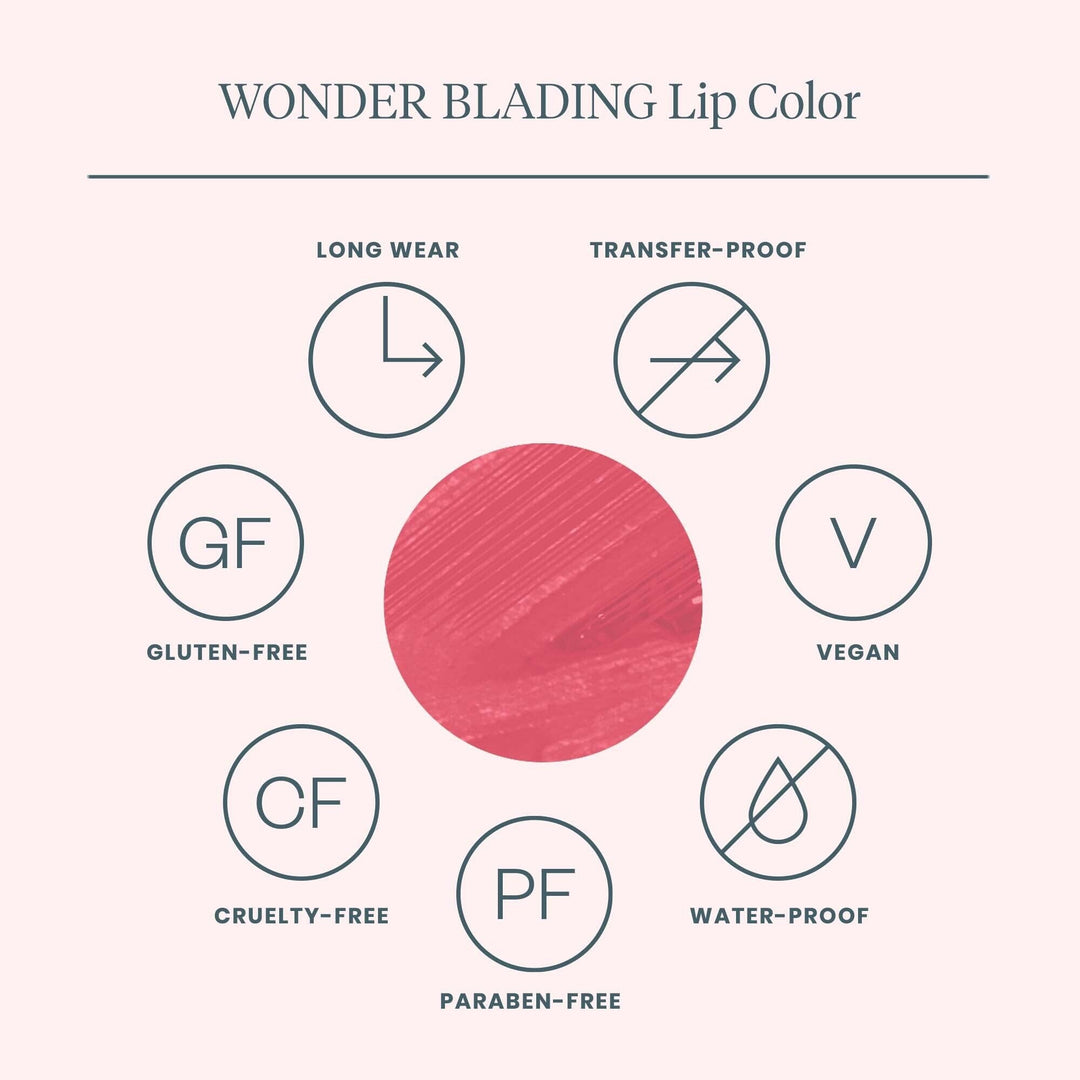 Wonderskin - Wonder Blading Lip Stain Kit - Romance Cool Rose