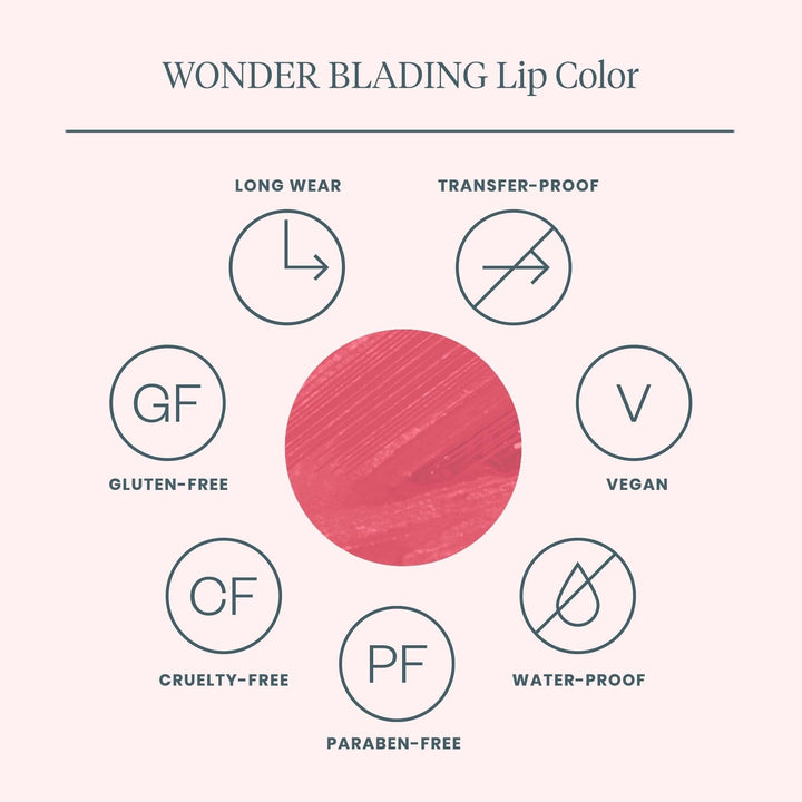 Wonderskin - Wonder Blading Lip Stain Kit - Romance Cool Rose