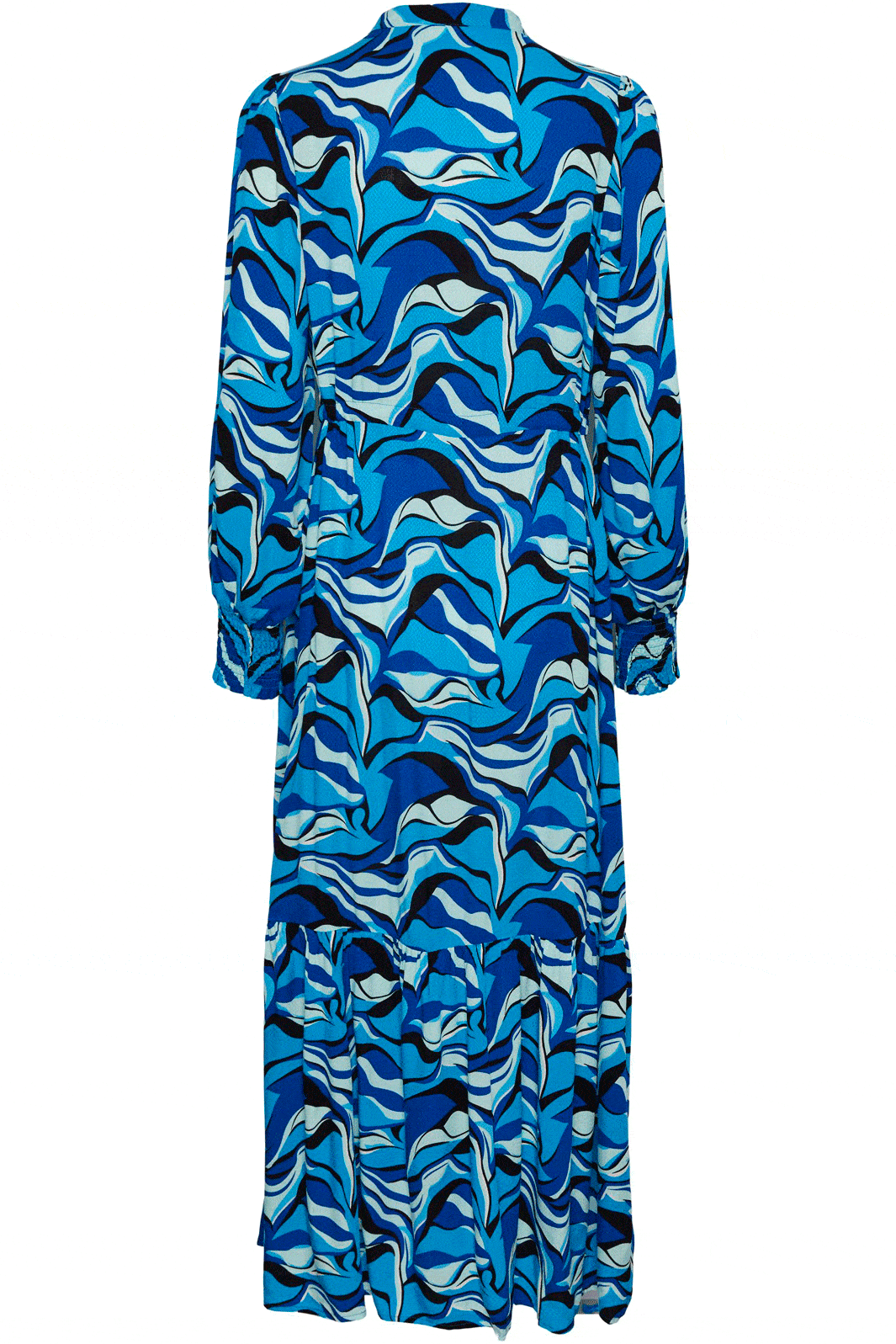 Y.A.S - Yasmotoro Ls Long Shirt Dress S. - Cashmere Blue WAVY PRINT