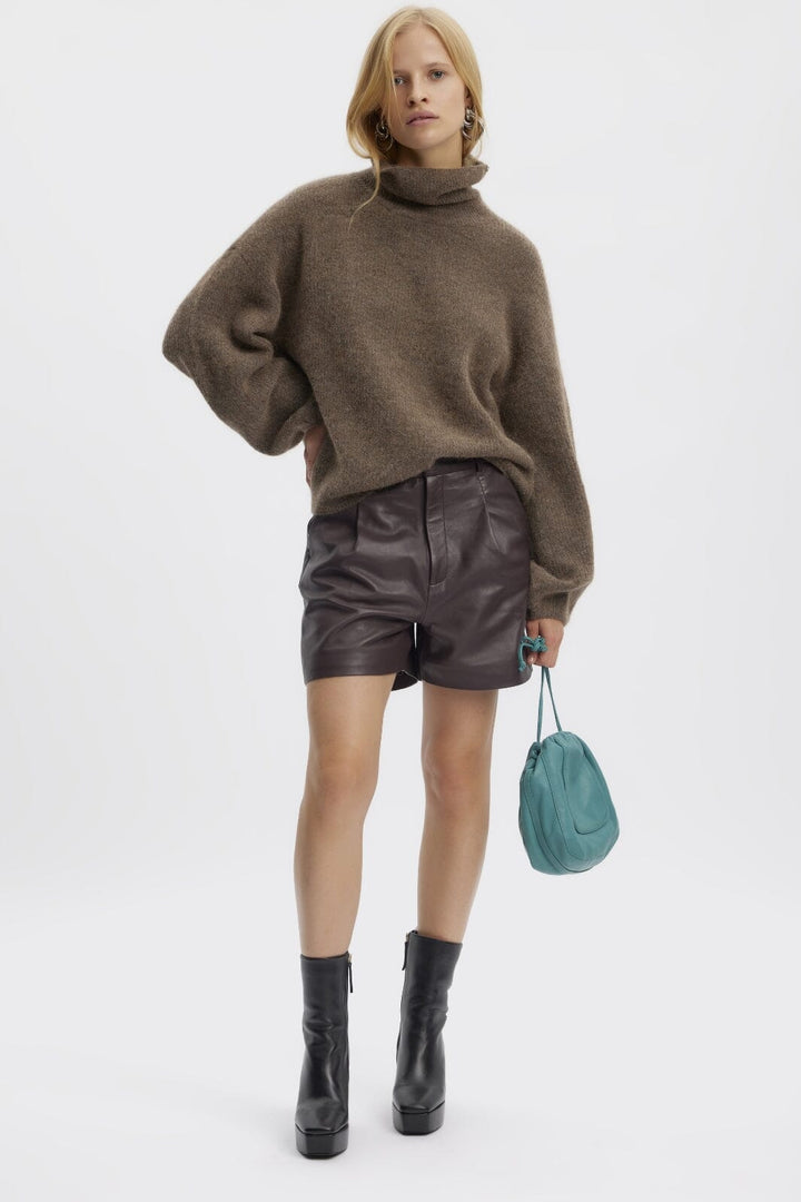 Gestuz - AlphaGZ ls rollneck - Dark sand melange