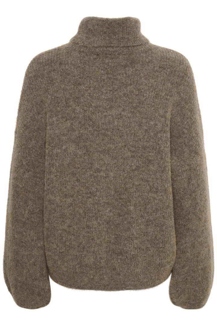 Gestuz - AlphaGZ ls rollneck - Dark sand melange