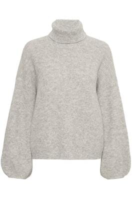 Gestuz - AlphaGZ ls rollneck - Light grey melange