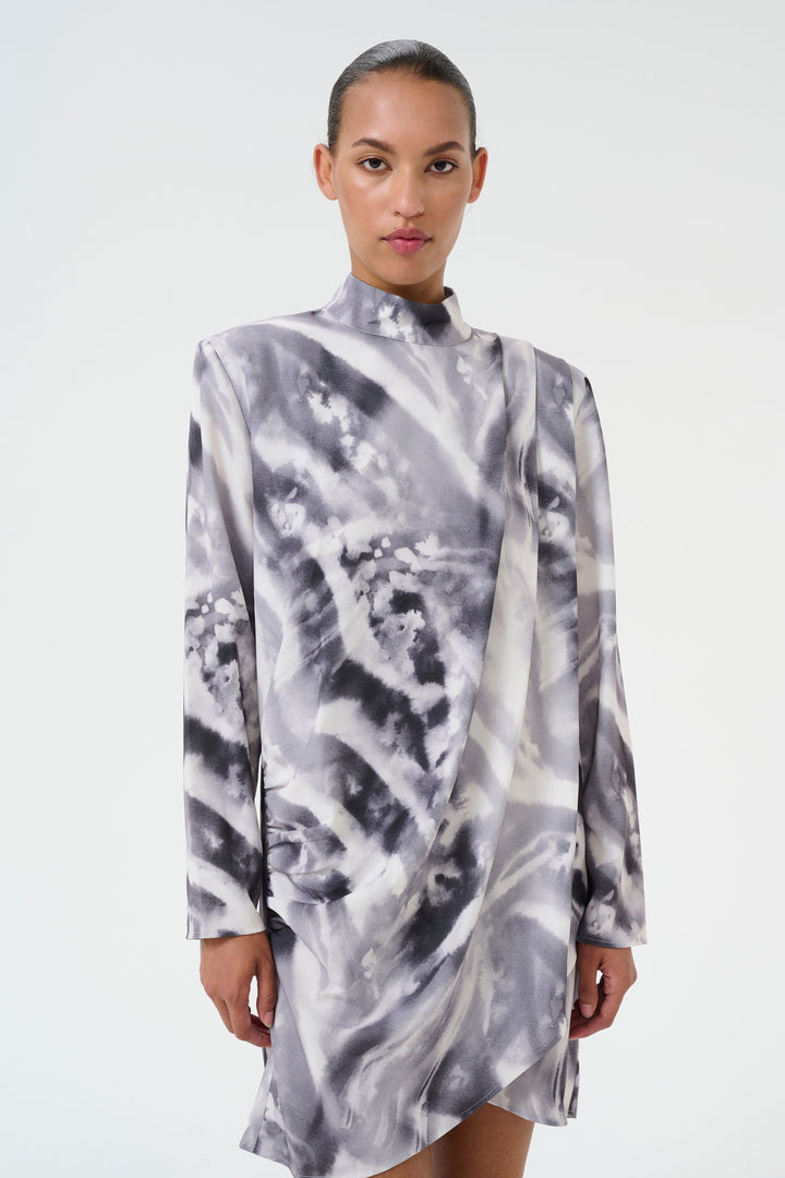 Gestuz - Aronagz P Short Dress 10909723 - 107039 - Blacknwhite Animal