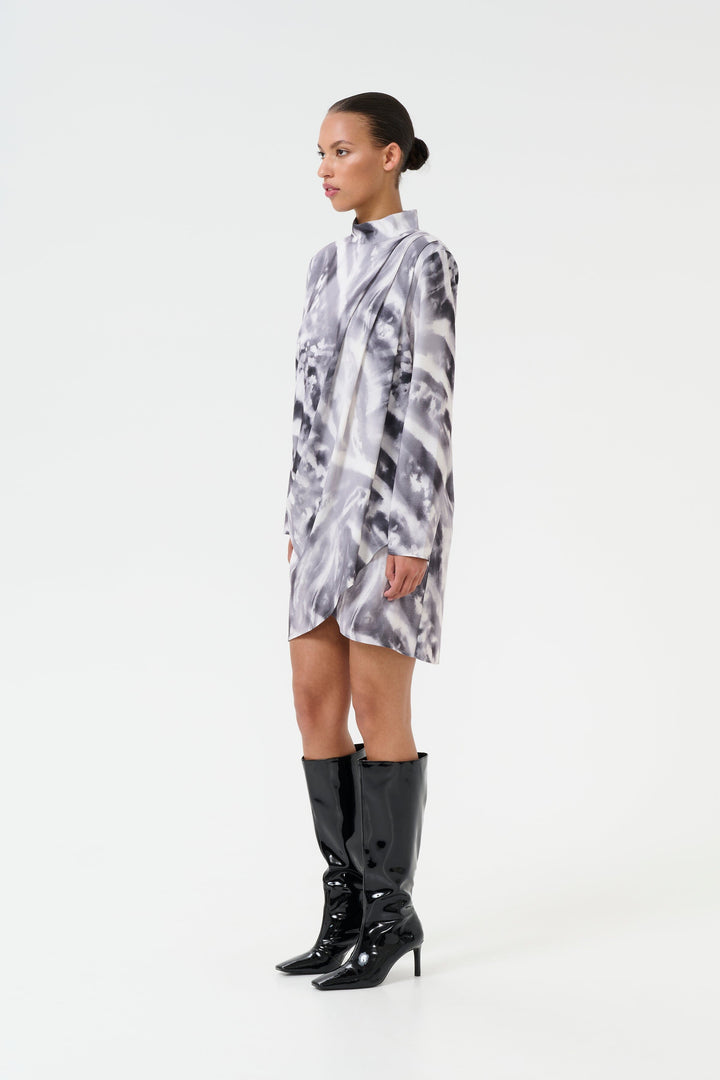 Gestuz - Aronagz P Short Dress 10909723 - 107039 - Blacknwhite Animal