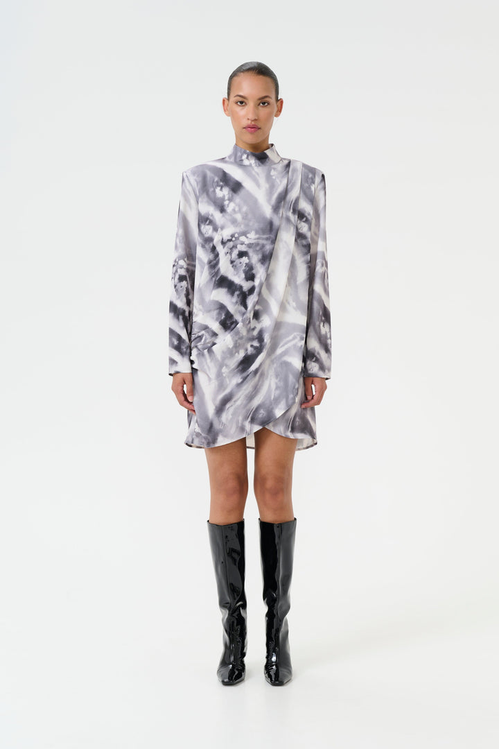 Gestuz - Aronagz P Short Dress 10909723 - 107039 - Blacknwhite Animal