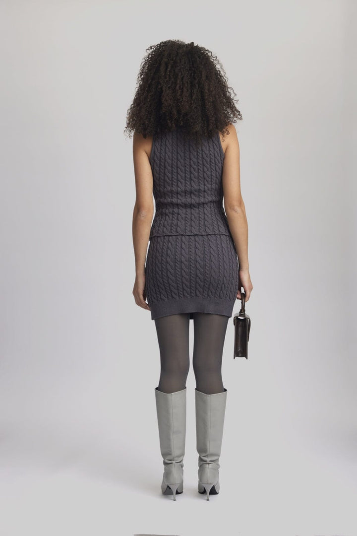 Gestuz - Ebagz Short Skirt - 190203 Gray Pinstripe