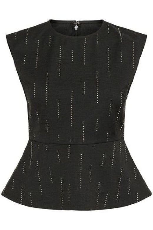 Gestuz - Gzadira Peplum Top 10910709 - 100494 - Dark Grey Melange Bluser 