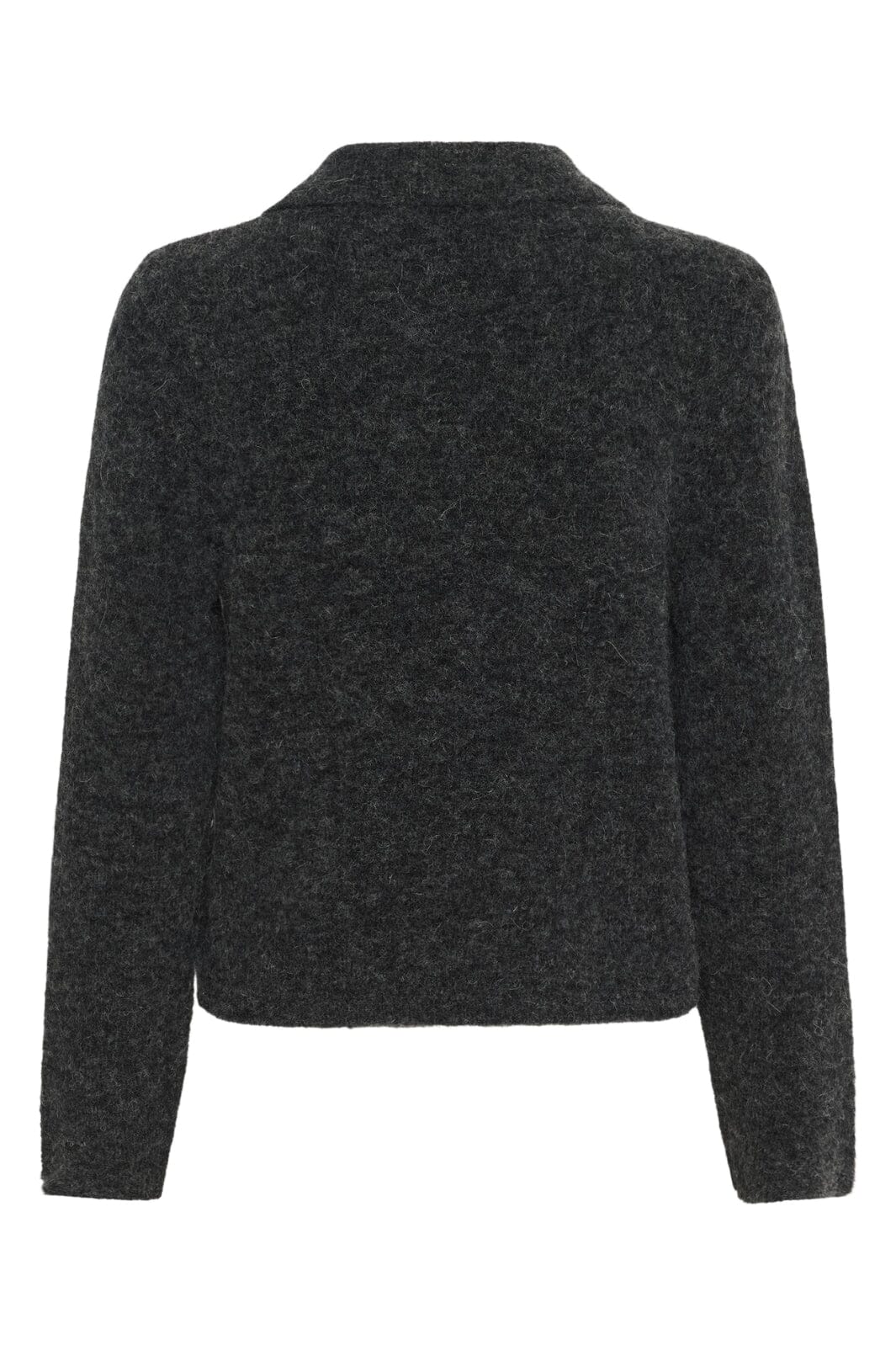 Gestuz - Gzalpha Polo Pullover 10910589 - 106286 - Charcoal Melange Strikbluser 
