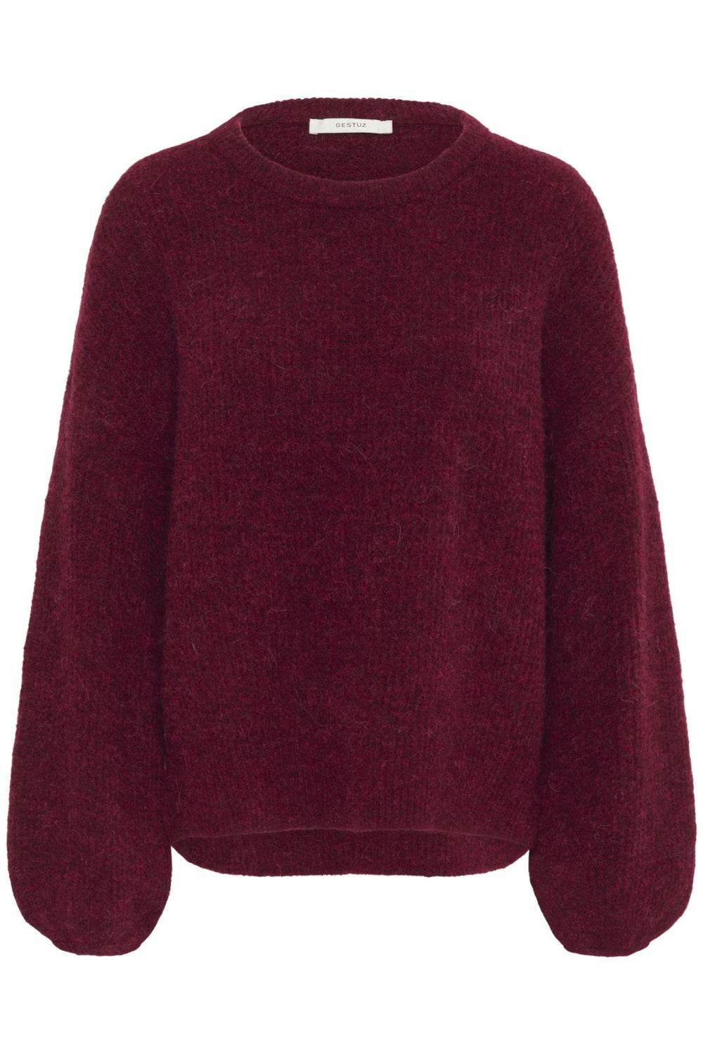 Gestuz - Gzalpha Slit Pullover 10910590 - 107340 - Blood Red Mélange Strikbluser 