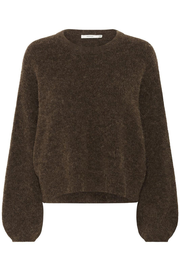 Gestuz - Gzalpha Slit Pullover 10910590 - 108310 - Buff Mélange Strikbluser 