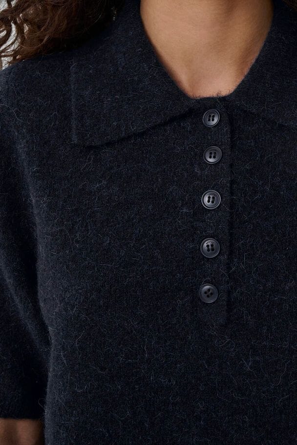 Gestuz - Gzalpha Ss Polo Pullover 10910852 - 108935 - Skycaptain Mélange Strikbluser 