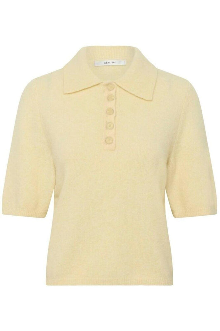 Gestuz - Gzalpha Ss Polo Pullover 10910852 - 109240 - Frozen Dew Mélange Strikbluser 