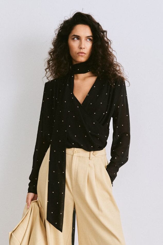 Gestuz - Gzdorthie P Blouse 10911034 - 109160 - Khaki Dot Bluser 