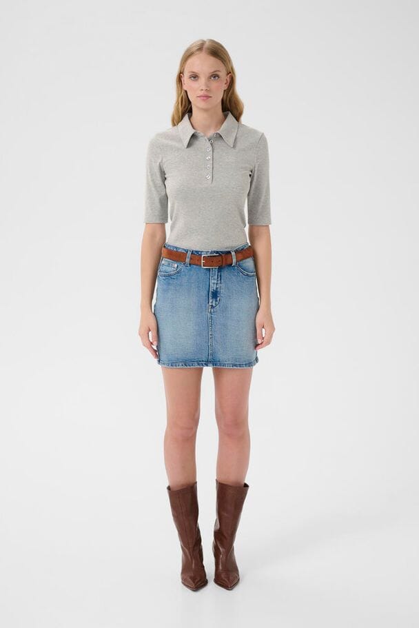 Gestuz - Gzdrew Polo Mel Top 10910951 - 107578 - Grey Mélange Toppe 