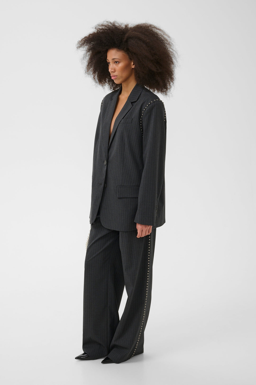 Gestuz - Gzlehela Blazer 10911590 - 1000026 - Dark Grey Pinstripe Blazere 