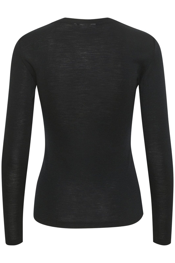Gestuz - NiniaGZ ls wool roundneck - Black