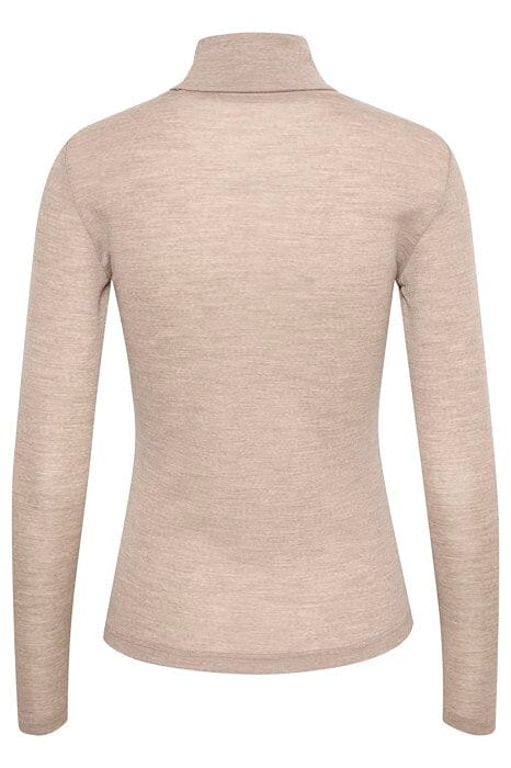 Gestuz - NiniaGZ wool rollneck - Sand melange 