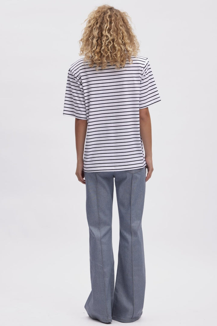 Gestuz - Samurillygz Striped Tee - 106159 White Black Stripe
