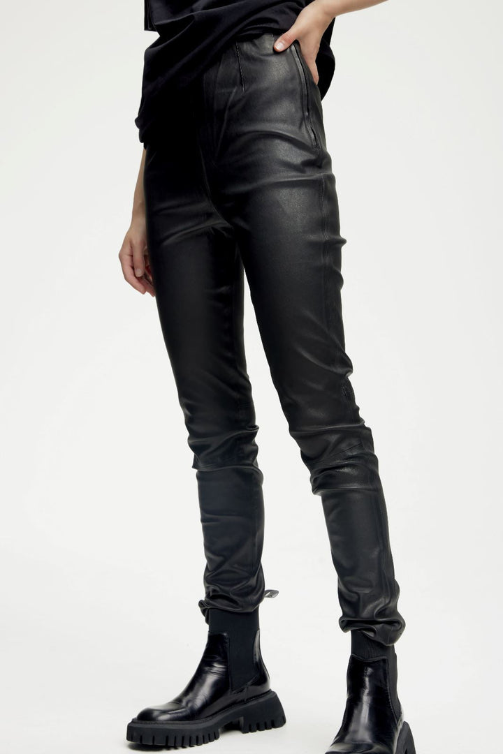 Gestuz - SashaGZ HW leather legging NOOS - Black