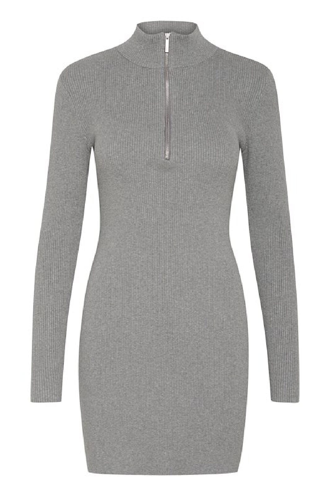 Gestuz - Yasmiagz Zipper Short Dress 10909820 - 106849 - Grey Melange