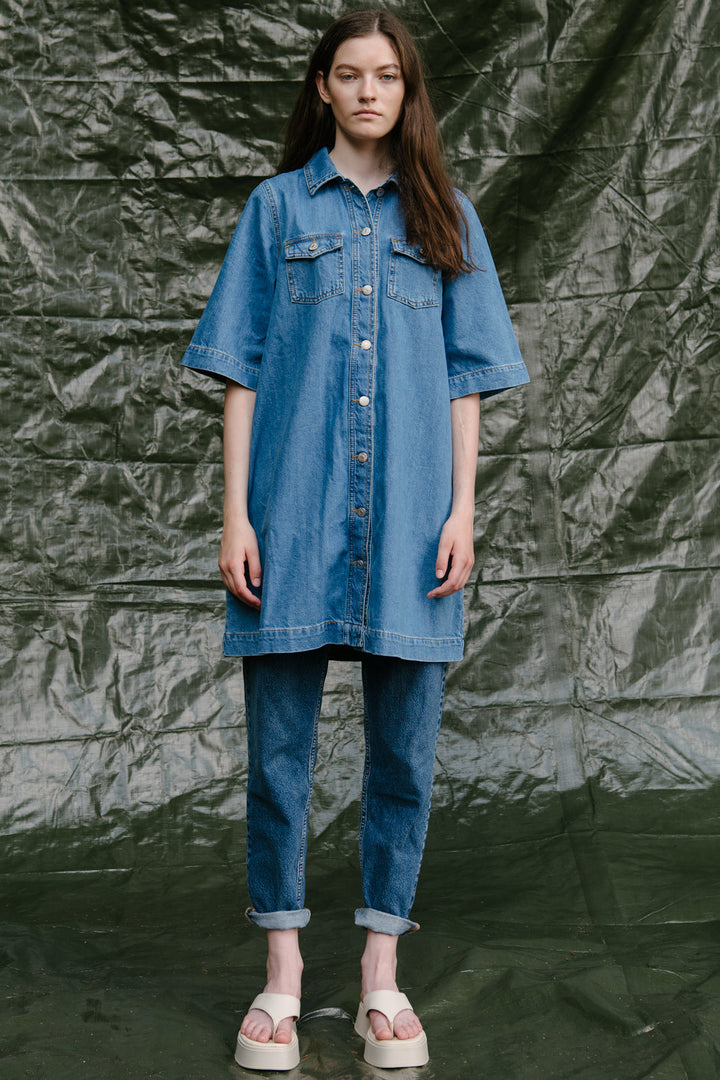 Global Funk - Mira-G Dress - Mid Vintage Blue